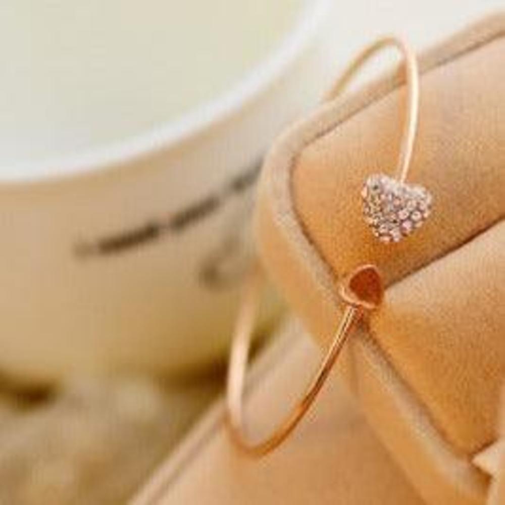 Rose Gold Heart-shaped Open Bracelet - Picture 2 of 3